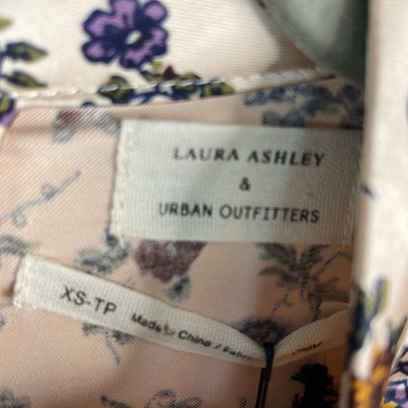 LAURA ASHLEY + UO Exclusive NWT Candy Long Sleeve Mini Dress Ruffle Bib Size XS - Picture 7 of 14